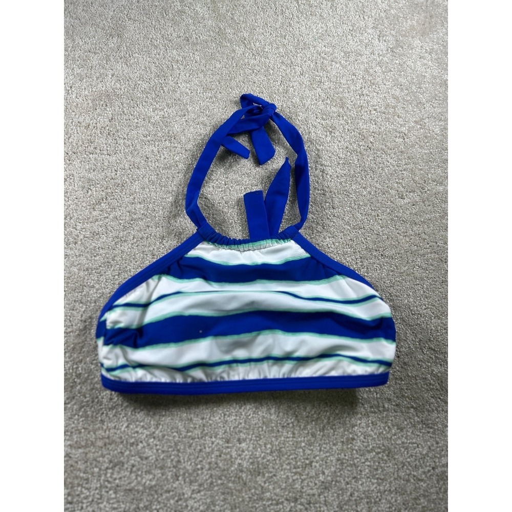 Nautica Swimwear Women's XS Blue Striped Halter Bikini Top